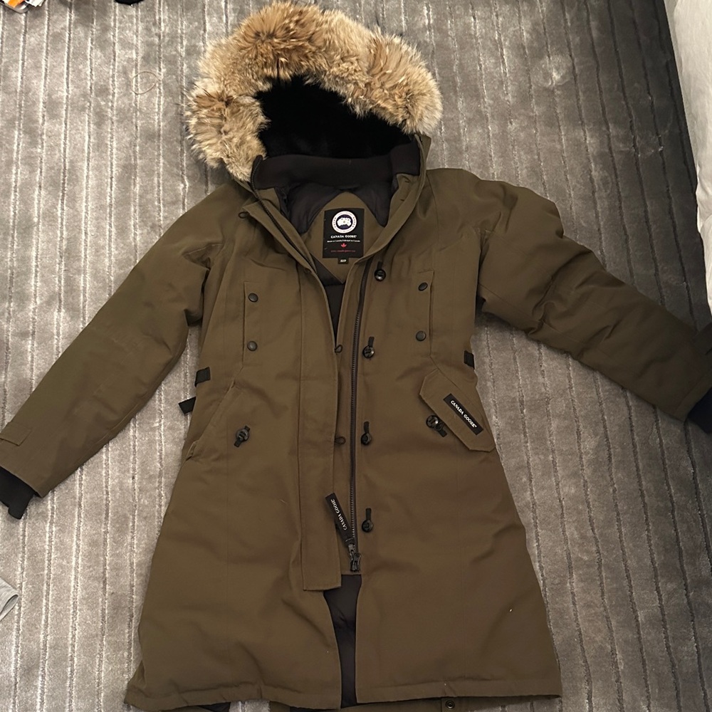 Canada Goose Women's Khaki Parka with Fur Hood